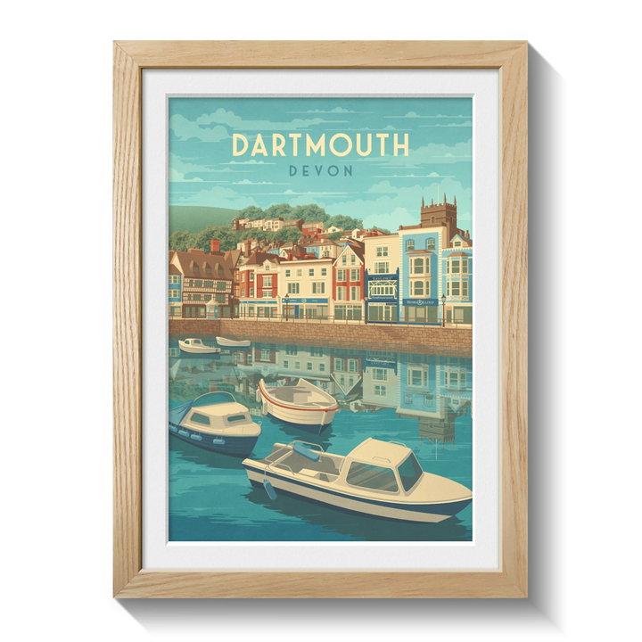 Dartmouth Devon Seaside Travel Poster