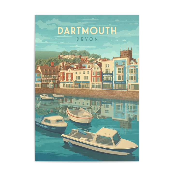 Dartmouth Devon Seaside Travel Poster