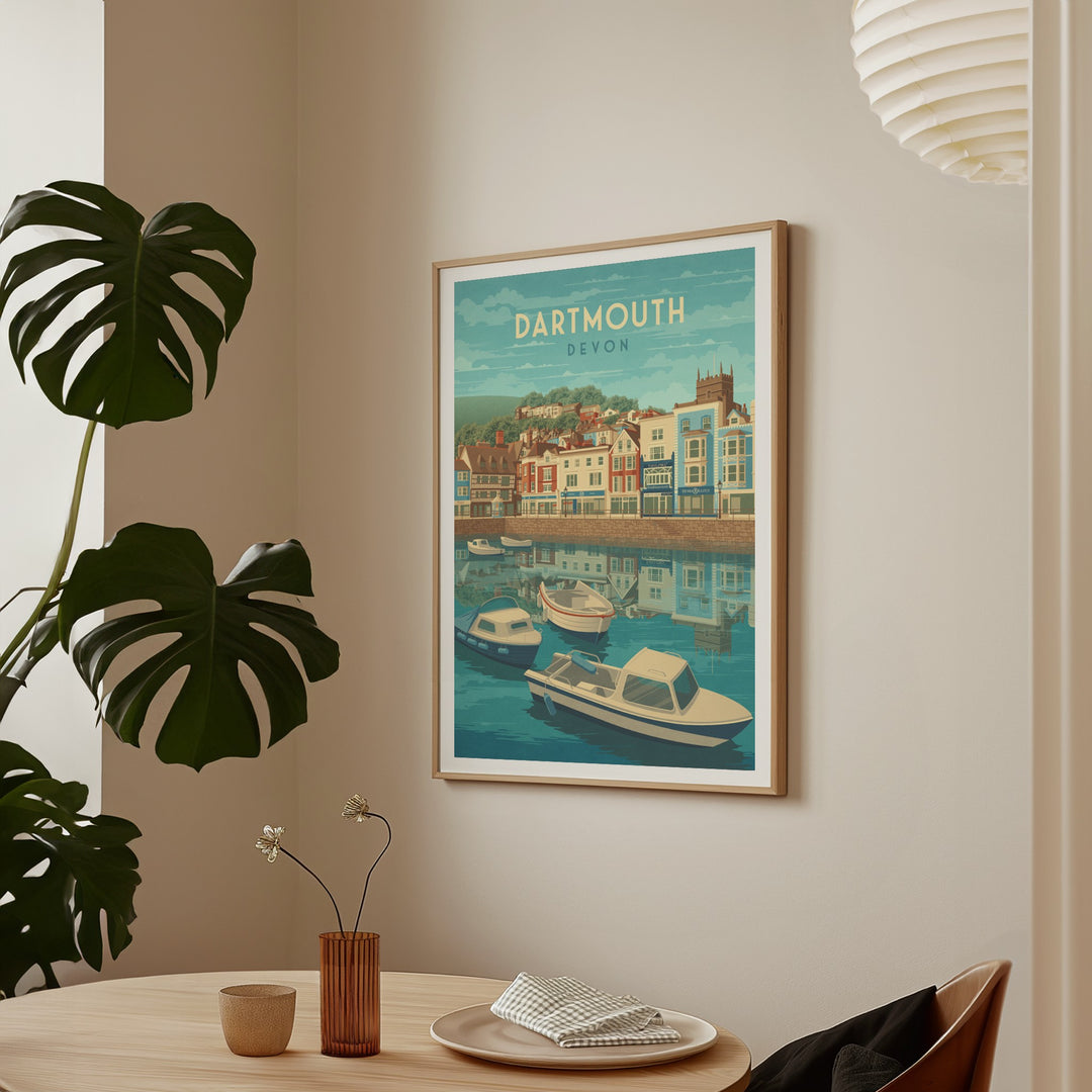 Dartmouth Devon Seaside Travel Poster