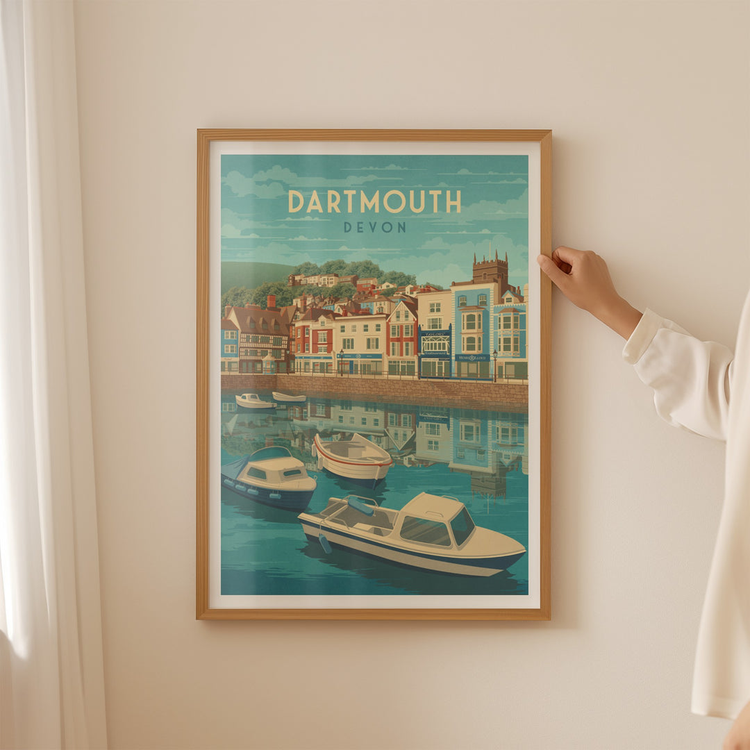 Dartmouth Devon Seaside Travel Poster