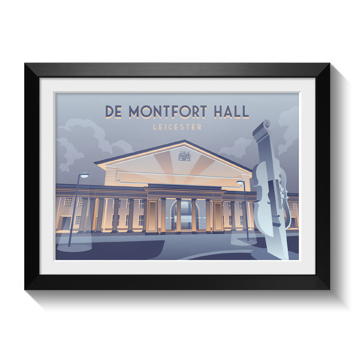 De Montfort Hall Leicester Travel Poster