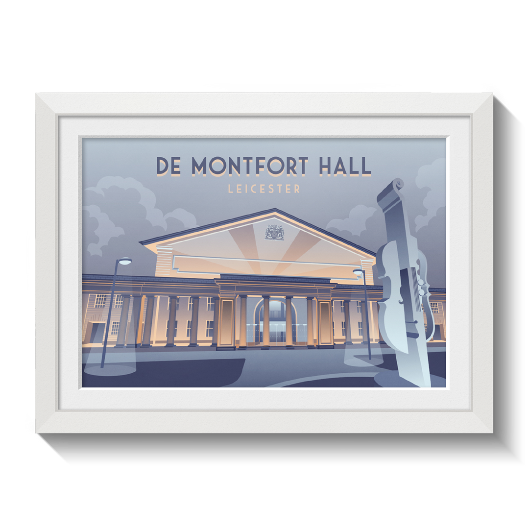 De Montfort Hall Leicester Travel Poster