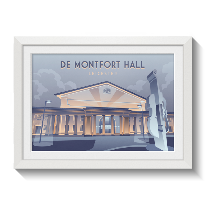 De Montfort Hall Leicester Travel Poster