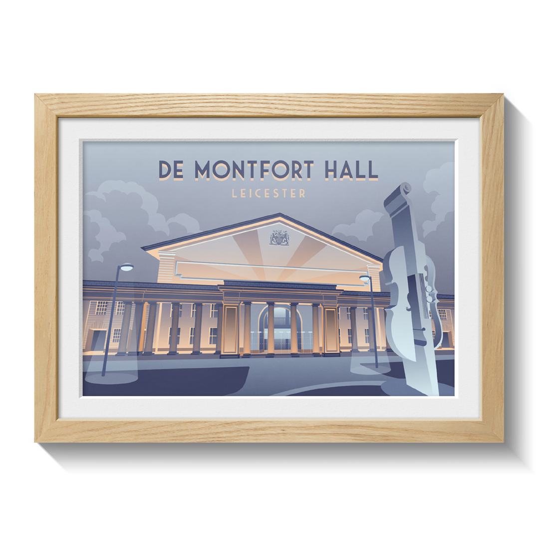 De Montfort Hall Leicester Travel Poster