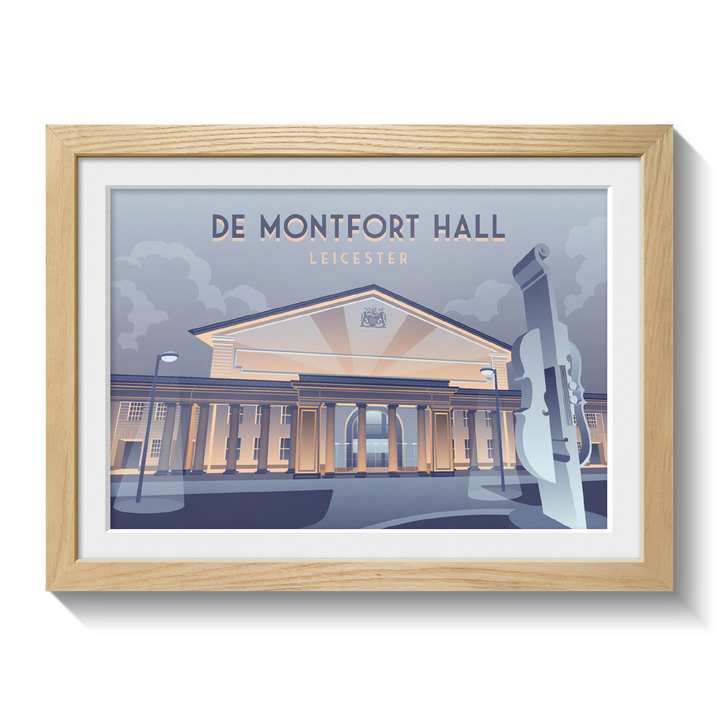 De Montfort Hall Leicester Travel Poster