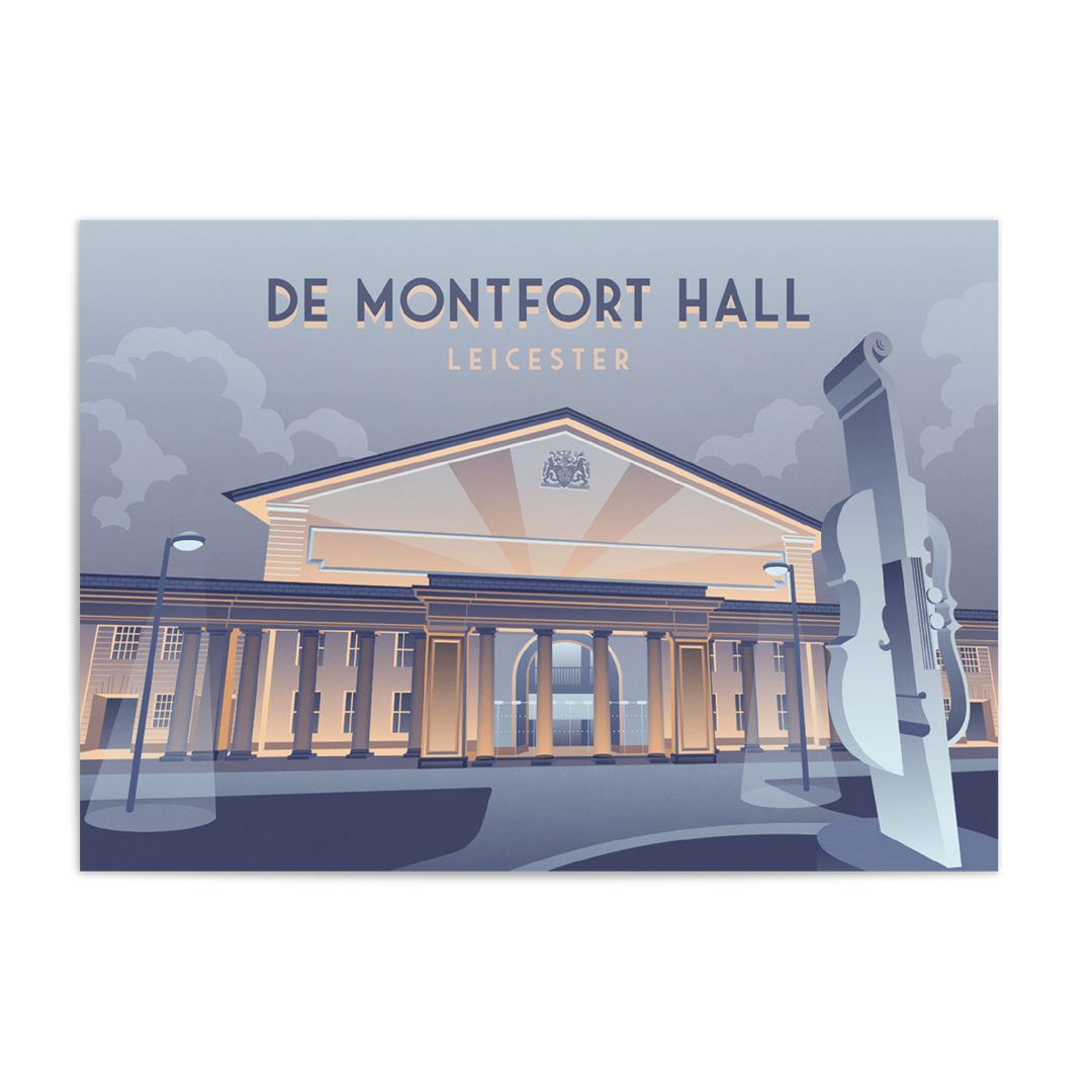 De Montfort Hall Leicester Travel Poster