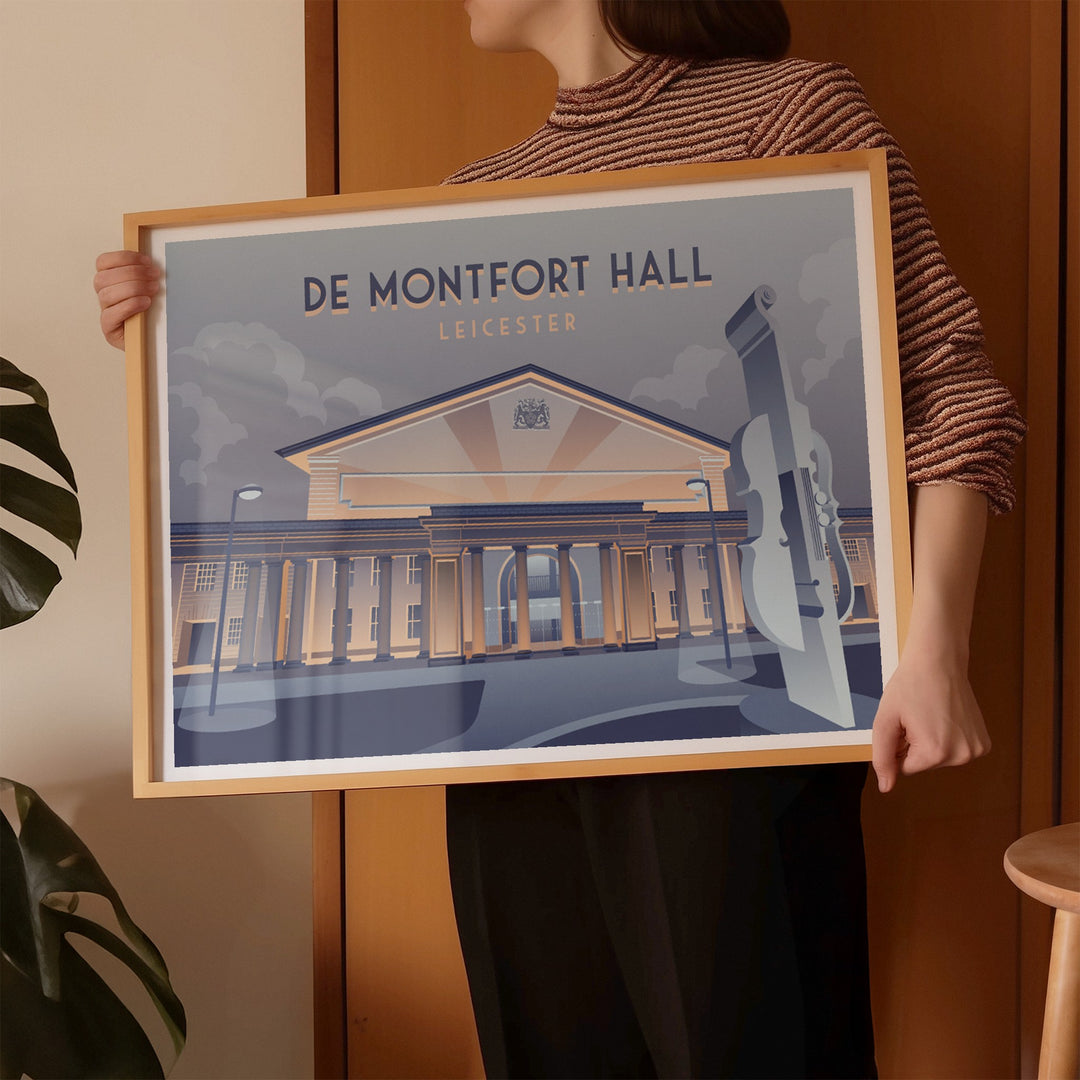 De Montfort Hall Leicester Travel Poster