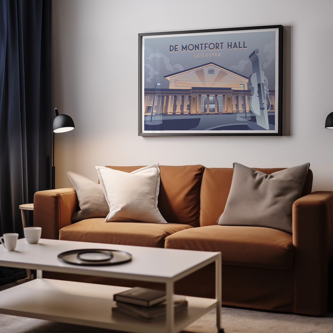 De Montfort Hall Leicester Travel Poster