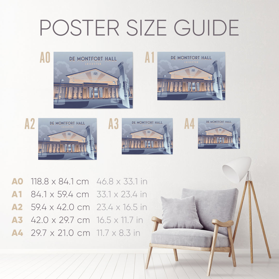 De Montfort Hall Leicester Travel Poster