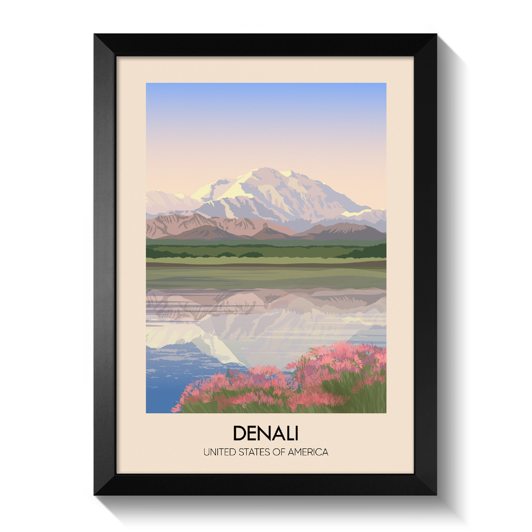 Denali USA Travel Poster