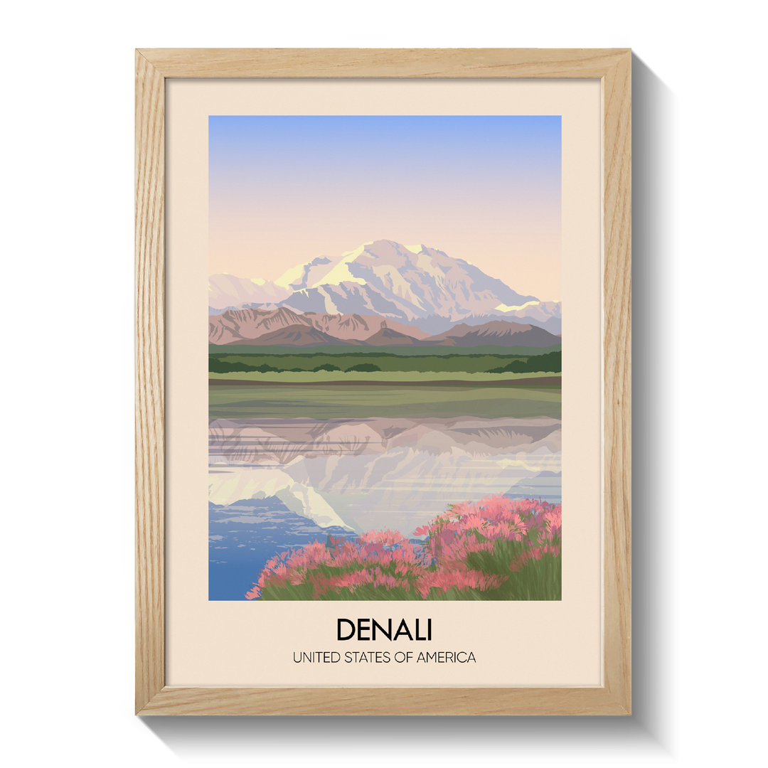 Denali USA Travel Poster