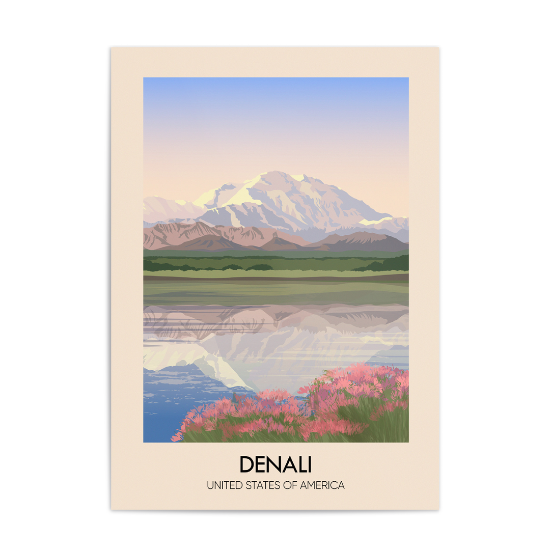 Denali USA Travel Poster