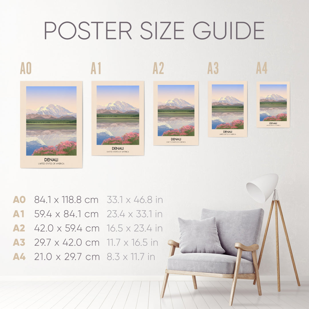 Denali USA Travel Poster