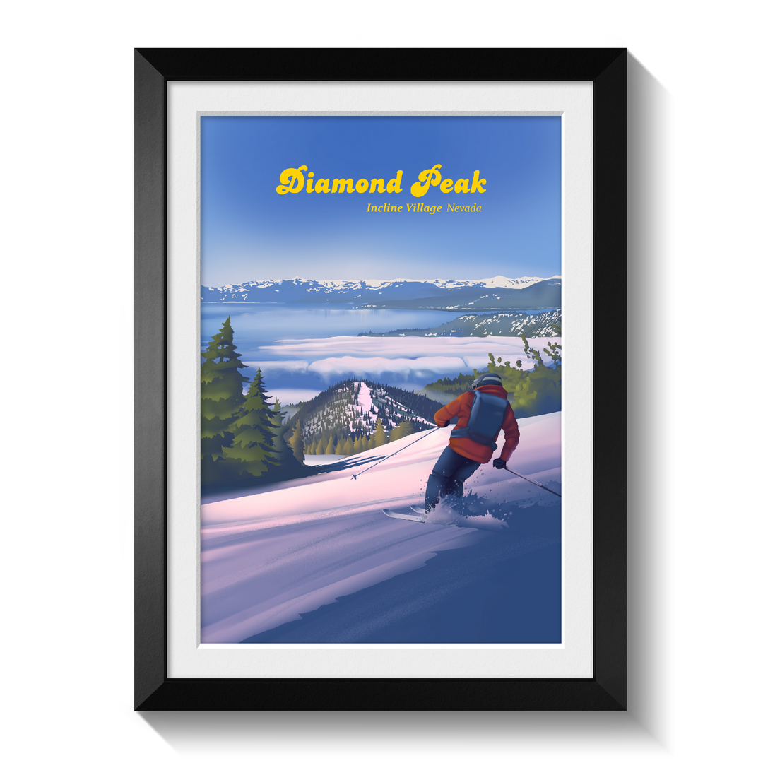 Diamond Peak Ski Resort Travel Poster