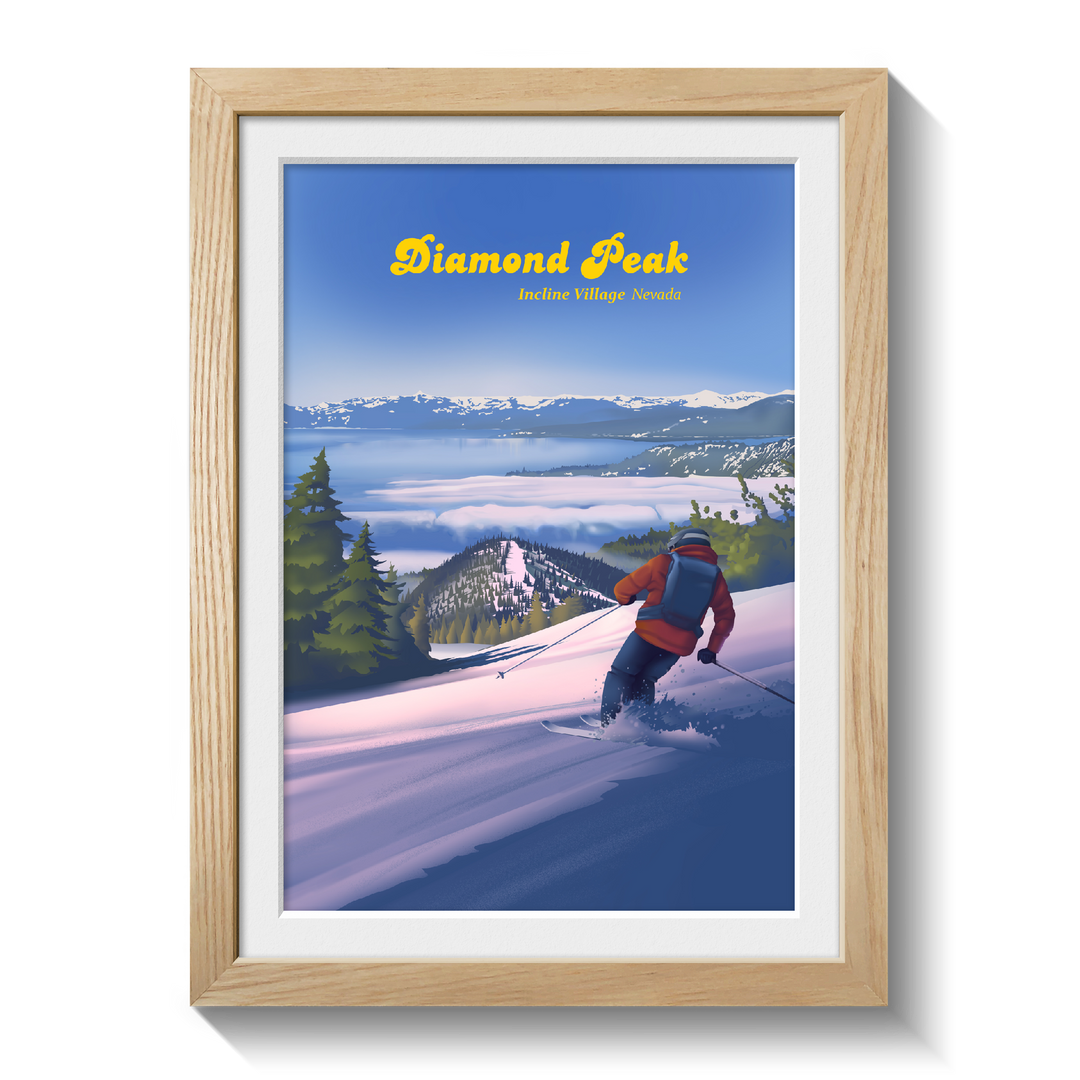 Diamond Peak Ski Resort Travel Poster