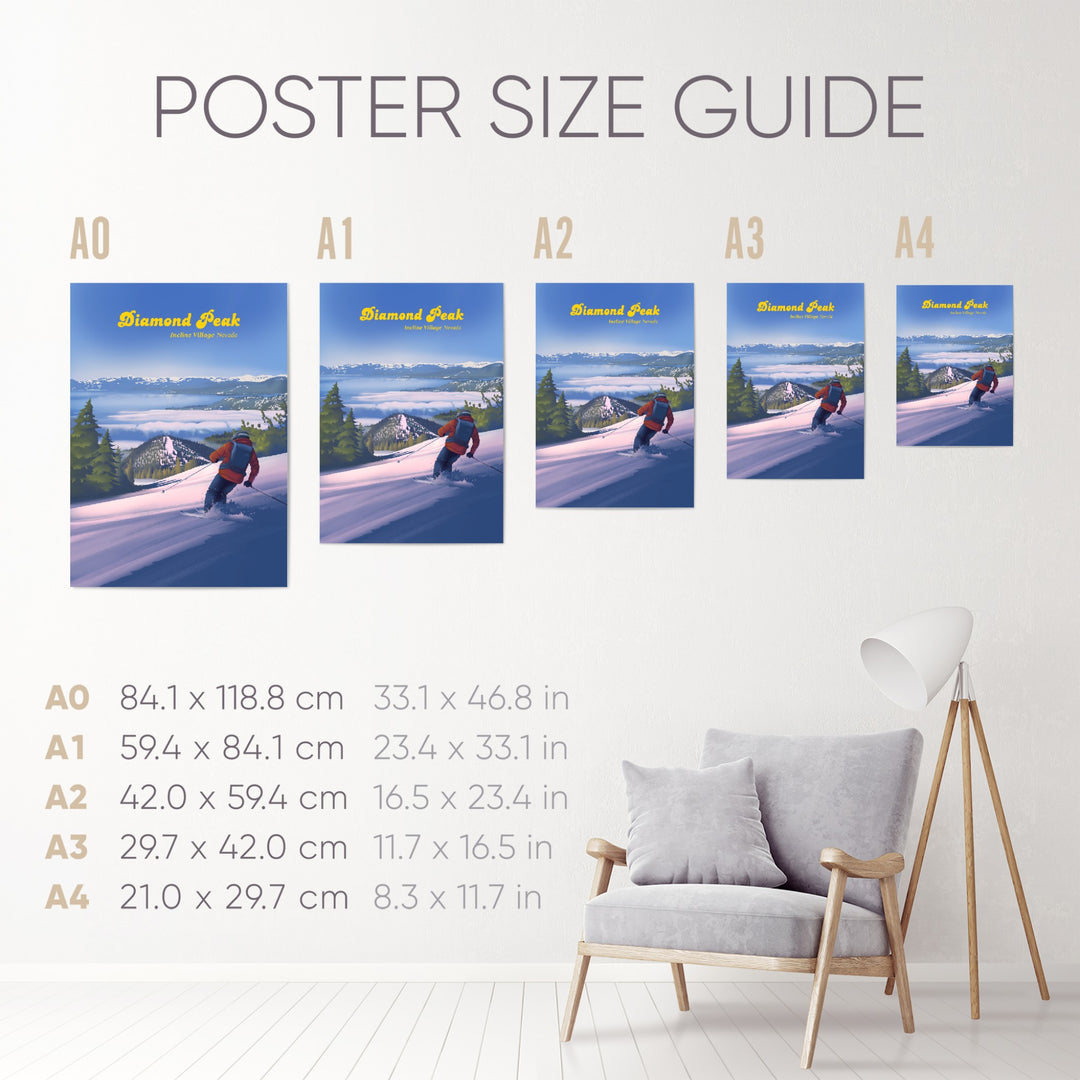 Diamond Peak Ski Resort Travel Poster