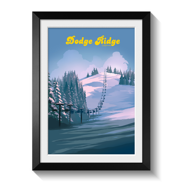 Dodge Ridge California Ski Resort Travel Poster