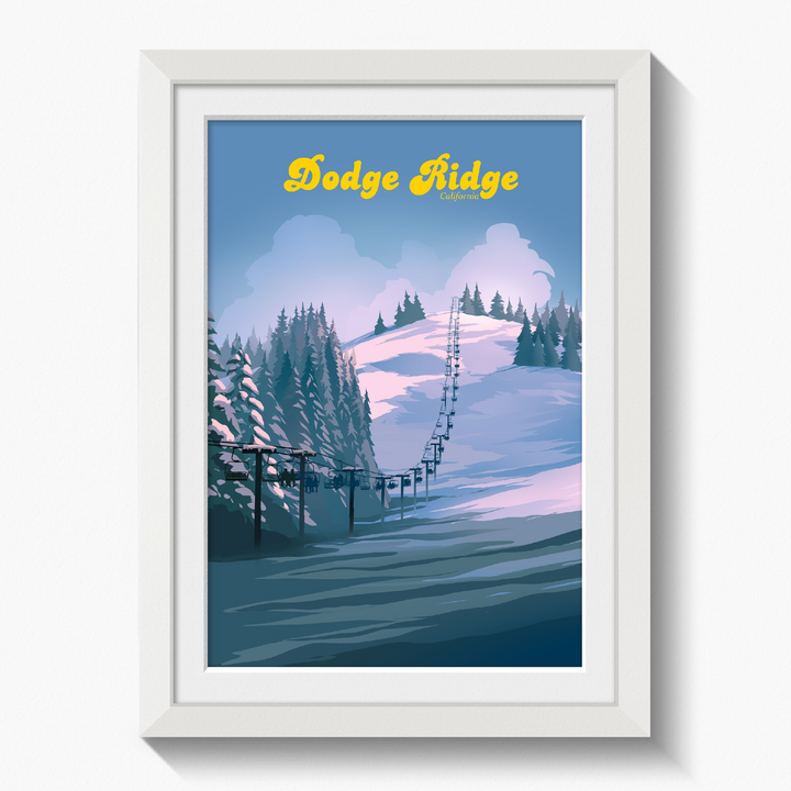 Dodge Ridge California Ski Resort Travel Poster