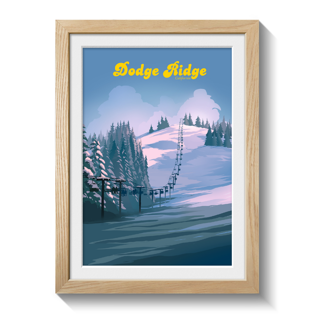 Dodge Ridge California Ski Resort Travel Poster