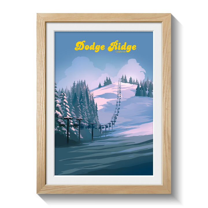 Dodge Ridge California Ski Resort Travel Poster