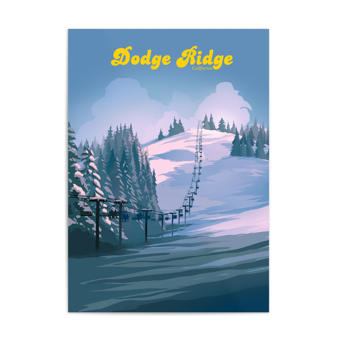 Dodge Ridge California Ski Resort Travel Poster