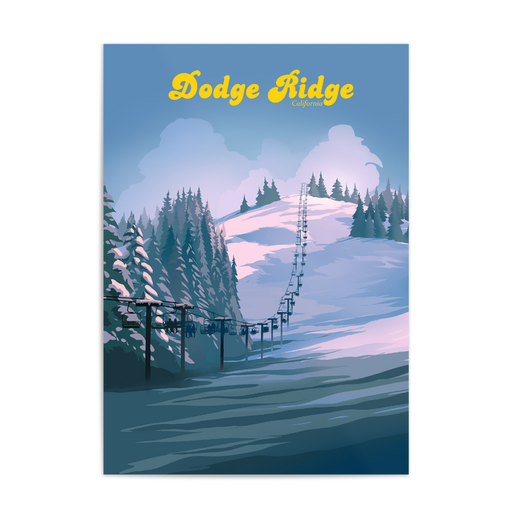 Dodge Ridge California Ski Resort Travel Poster