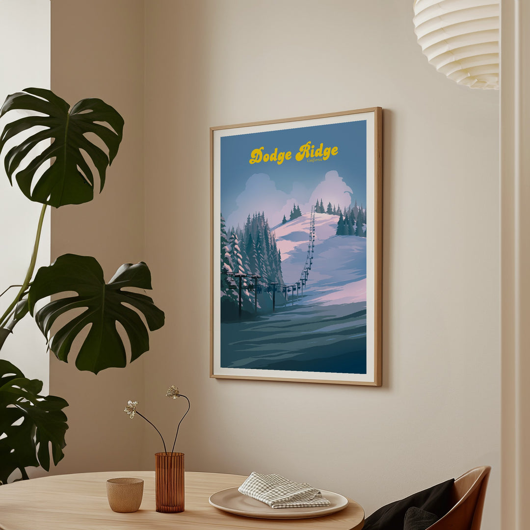 Dodge Ridge California Ski Resort Travel Poster