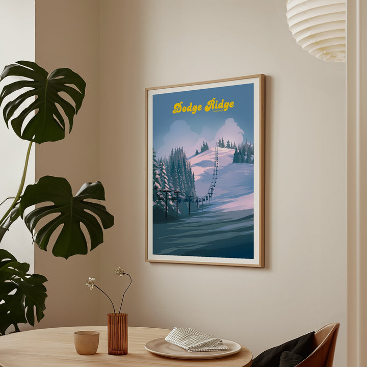 Dodge Ridge California Ski Resort Travel Poster