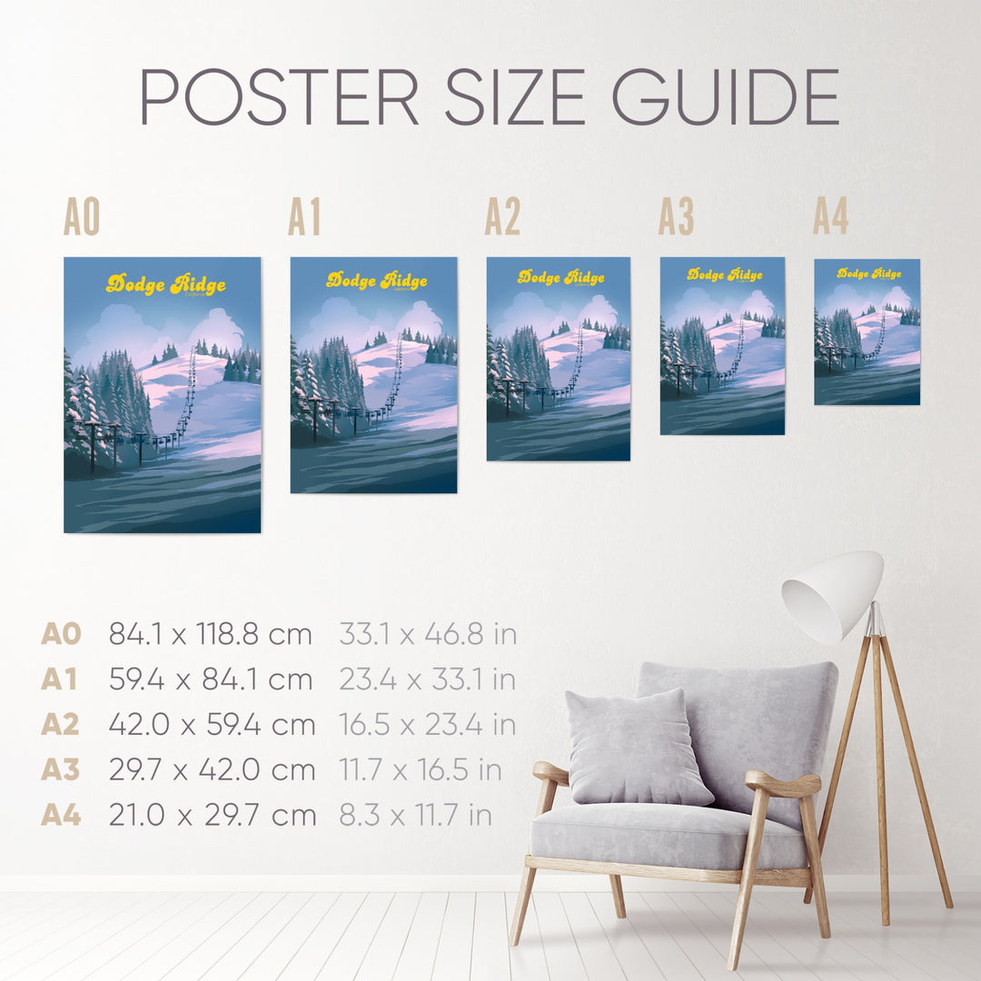 Dodge Ridge California Ski Resort Travel Poster