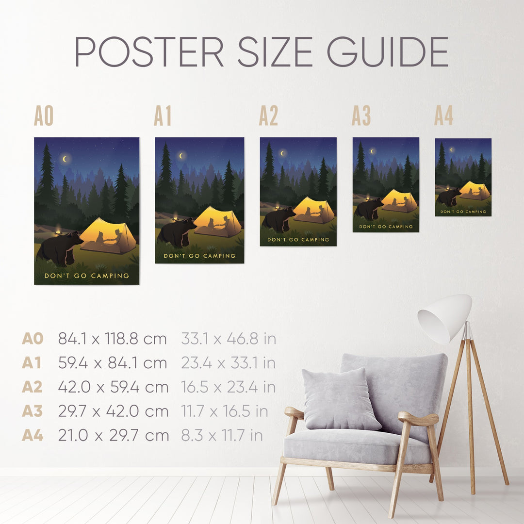 Don't Go Camping Travel Poster