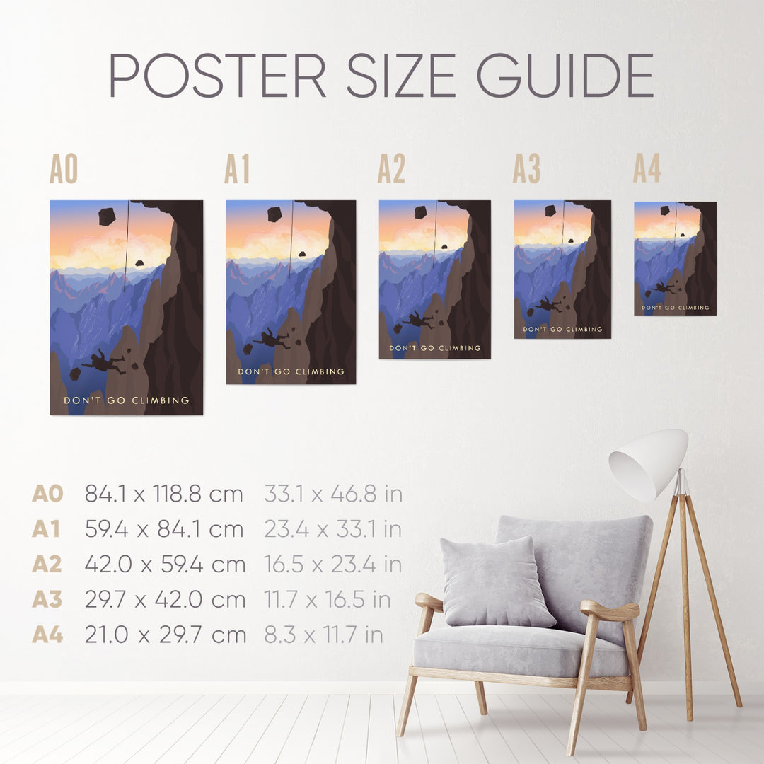 Don't Go Climbing Travel Poster