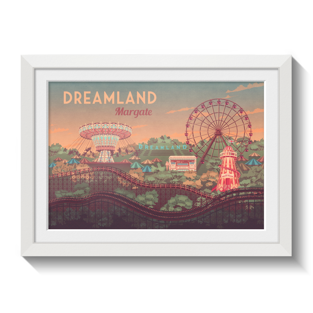Dreamland Margate Seaside Travel Poster