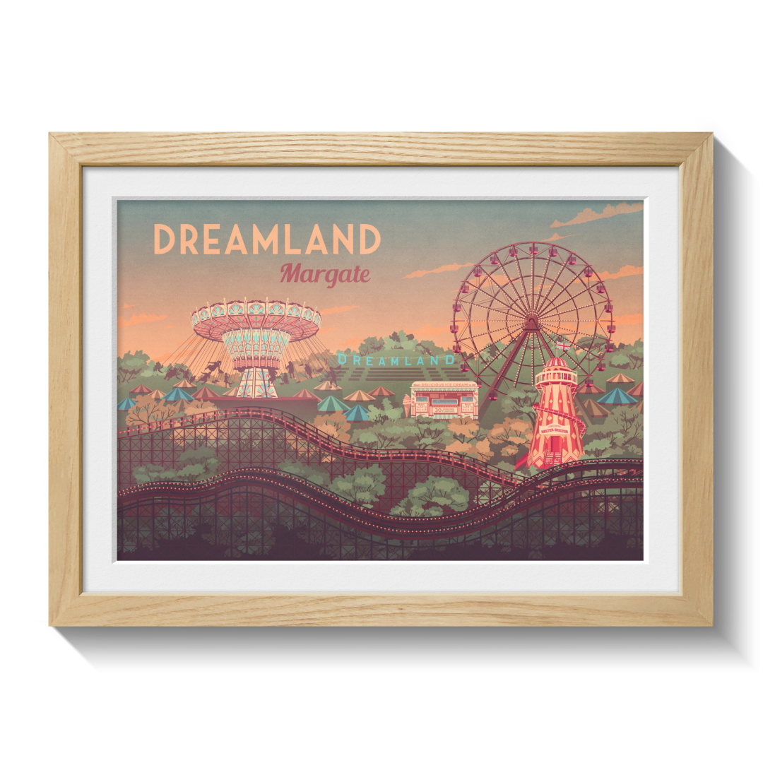 Dreamland Margate Seaside Travel Poster