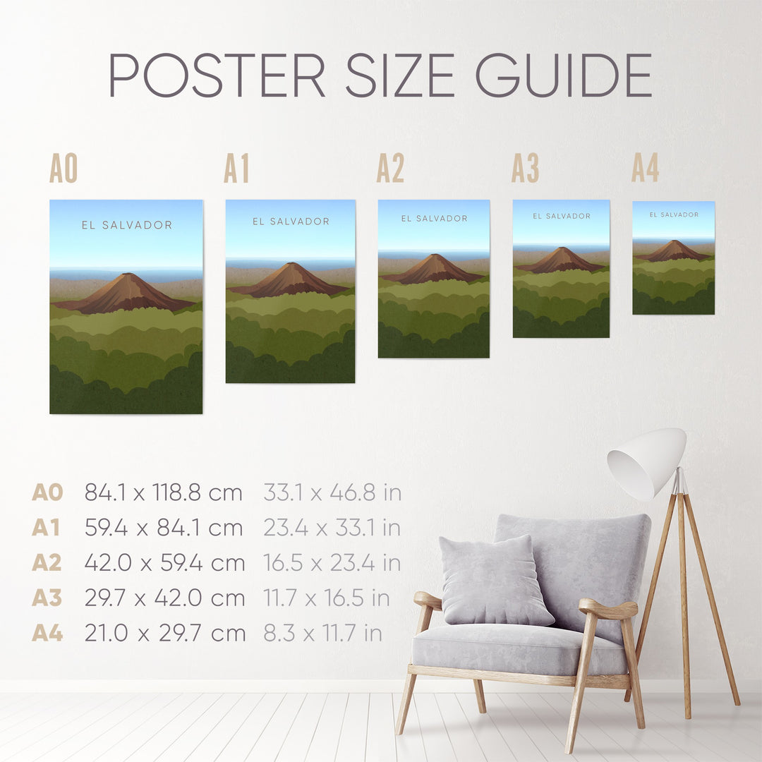 El Salvador Minimal Travel Poster