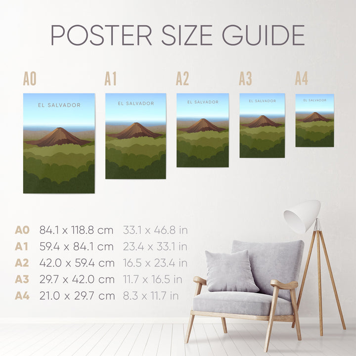 El Salvador Minimal Travel Poster
