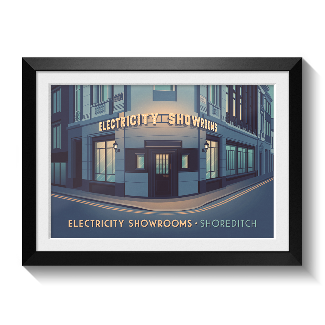 Electricity Showrooms Shoreditch London Travel Poster