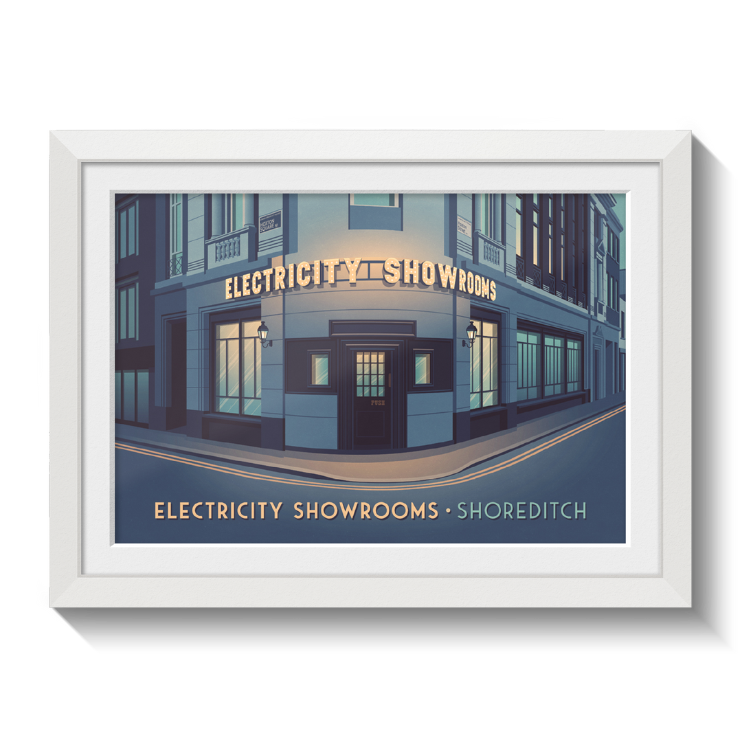 Electricity Showrooms Shoreditch London Travel Poster