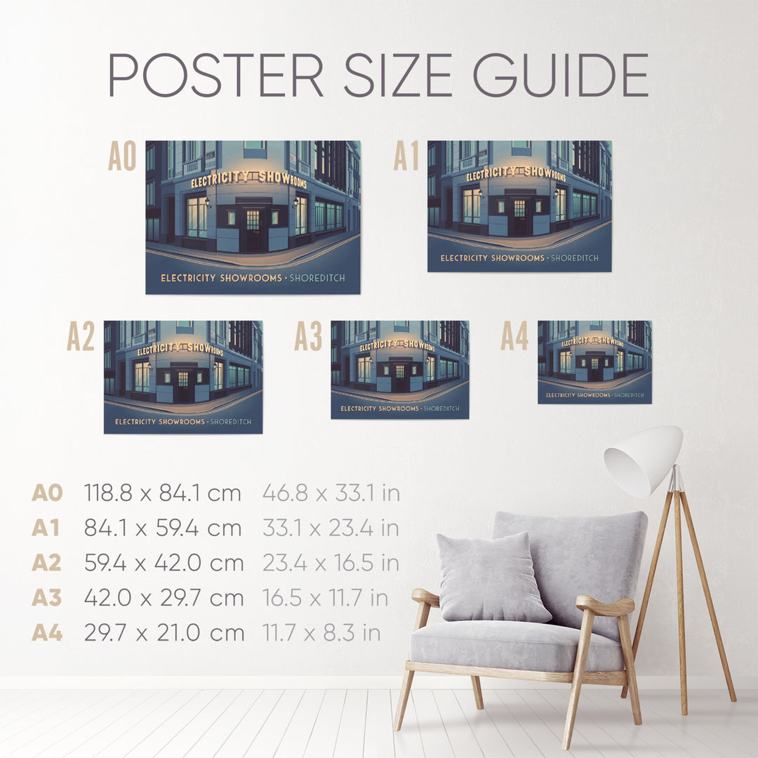 Electricity Showrooms Shoreditch London Travel Poster