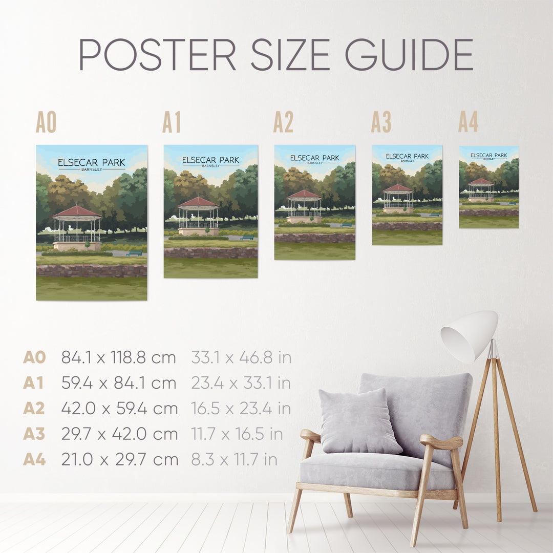 Elsecar Park Barnsley Travel Poster