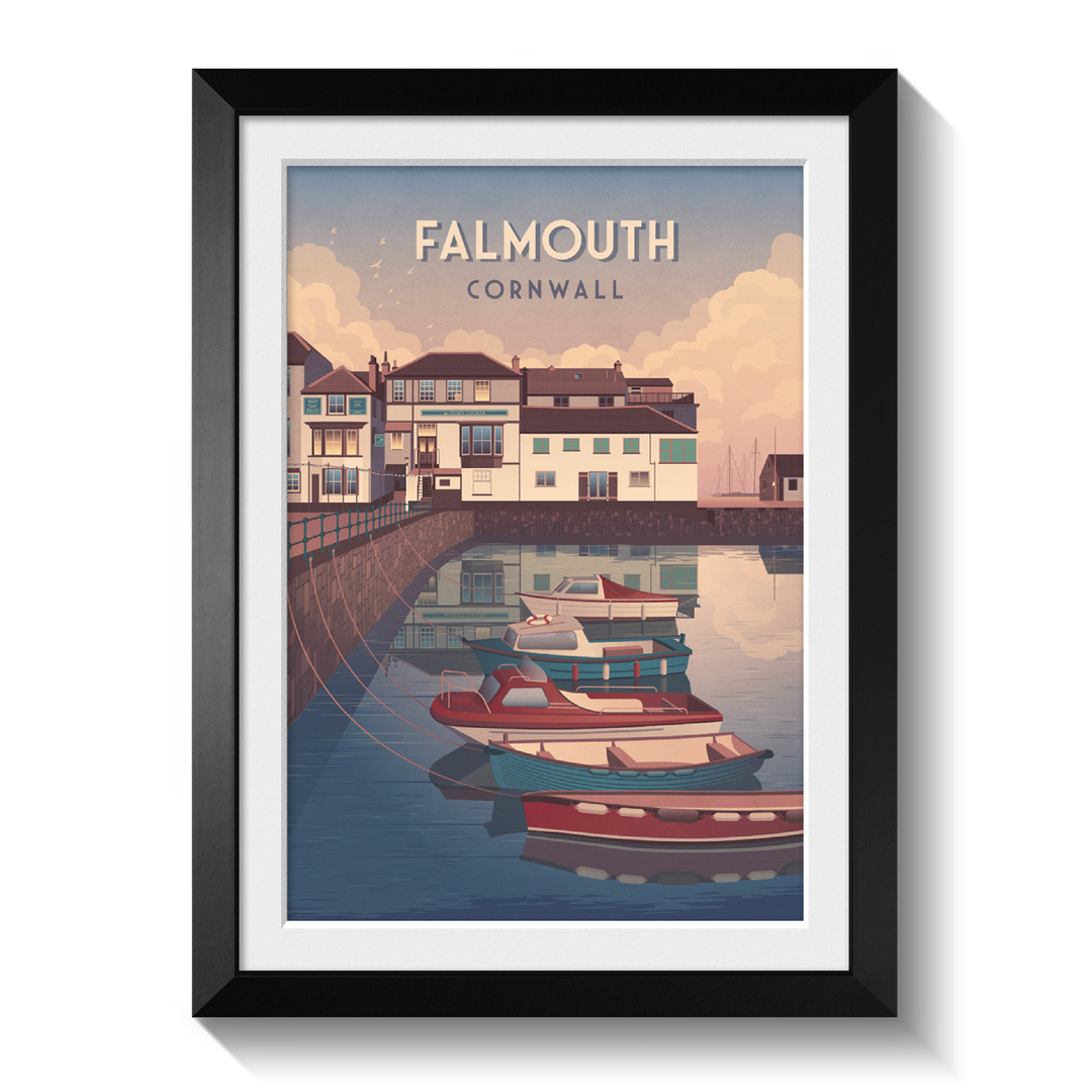 Falmouth Cornwall Travel Poster