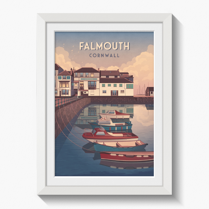 Falmouth Cornwall Travel Poster