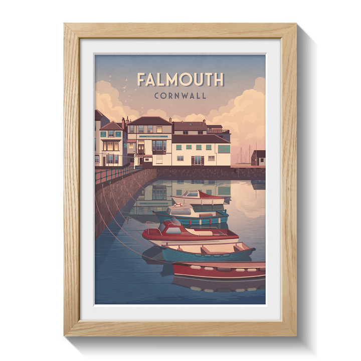 Falmouth Cornwall Travel Poster