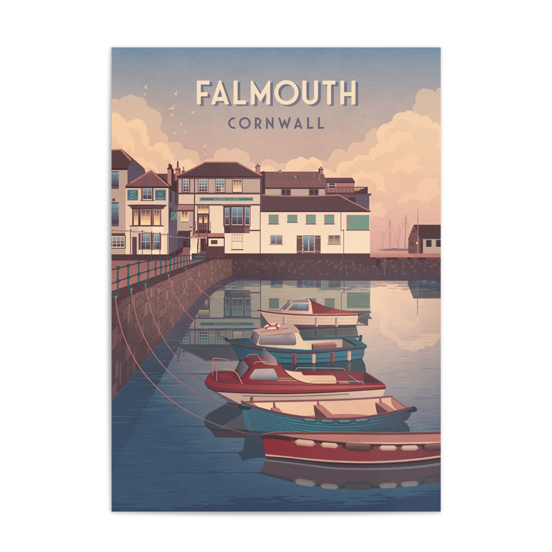 Falmouth Cornwall Travel Poster