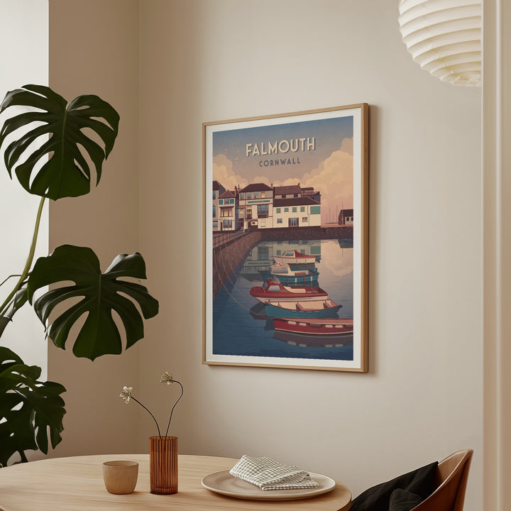 Falmouth Cornwall Travel Poster