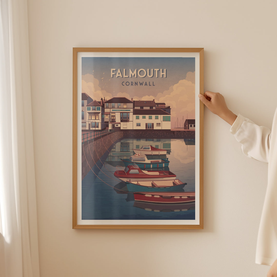 Falmouth Cornwall Travel Poster