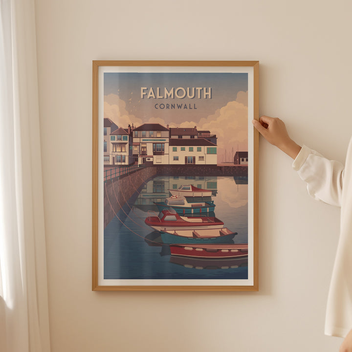 Falmouth Cornwall Travel Poster