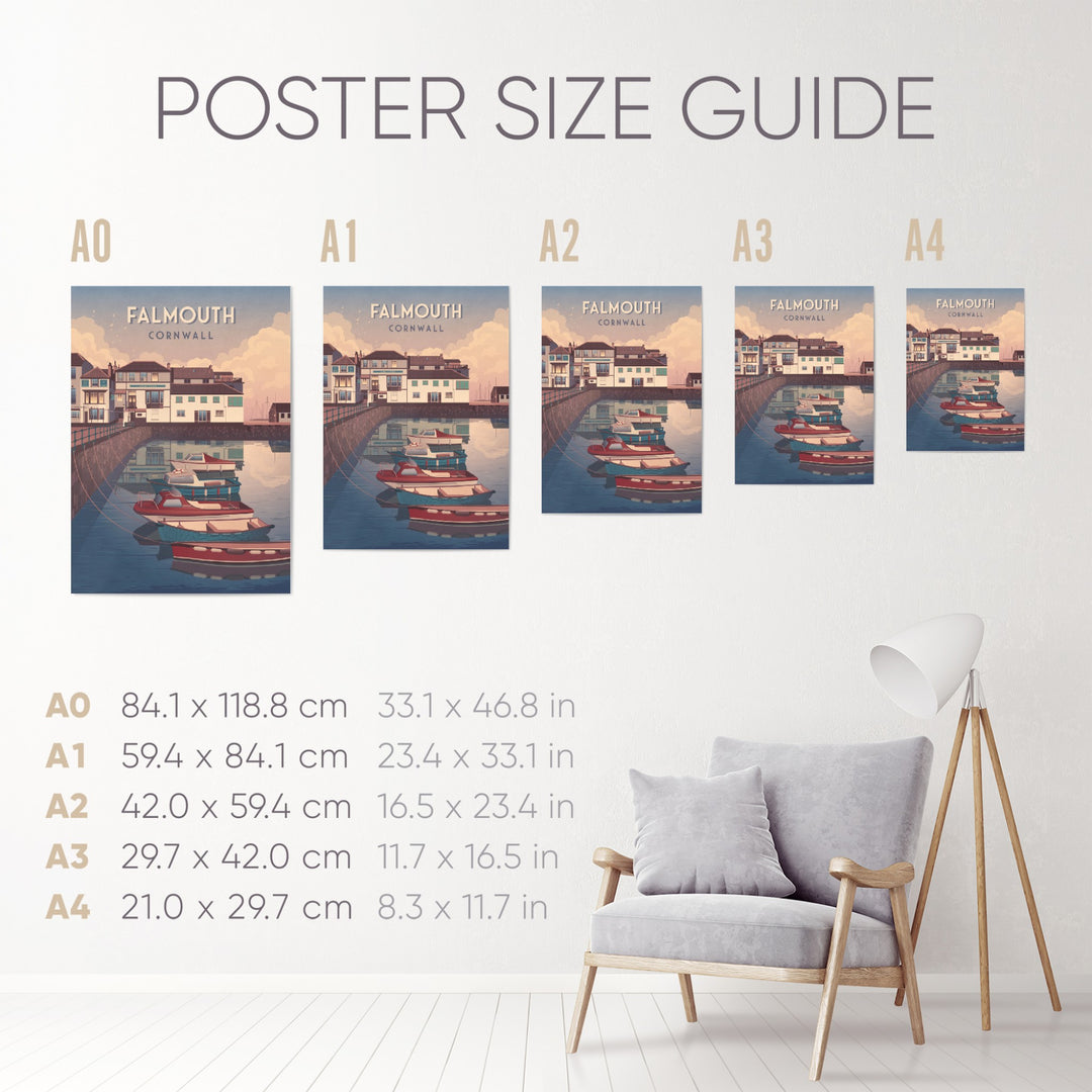 Falmouth Cornwall Travel Poster