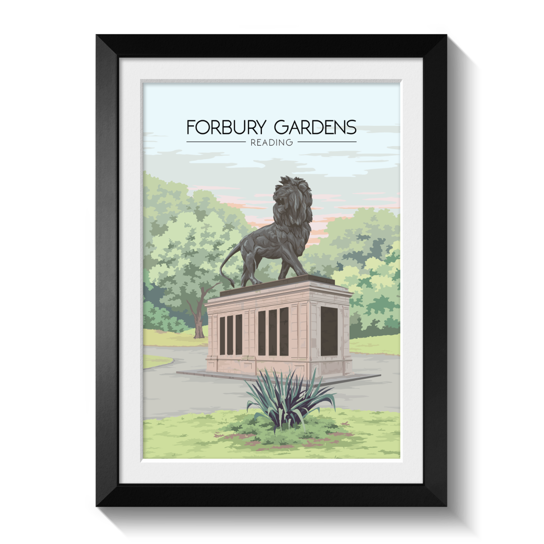 Forbury Gardens Reading Travel Poster