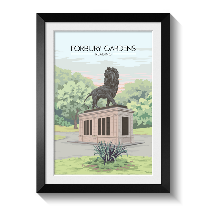 Forbury Gardens Reading Travel Poster