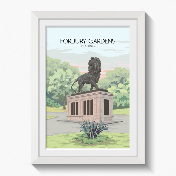 Forbury Gardens Reading Travel Poster